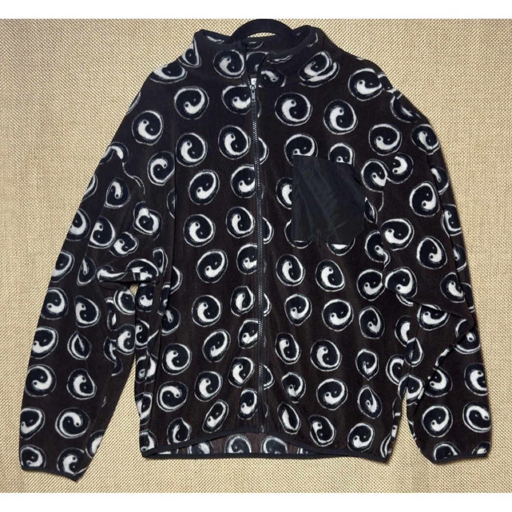 Yin Yang‎ Sherpa Jacket Large Brown Full Zip Earthy Fairy Boho Retro Grunge Boho